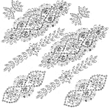 8 Pieces Crystal Rhinestone Applique Silver Wedding Applique Iron on Rhinestone Iron On Patch Rhines