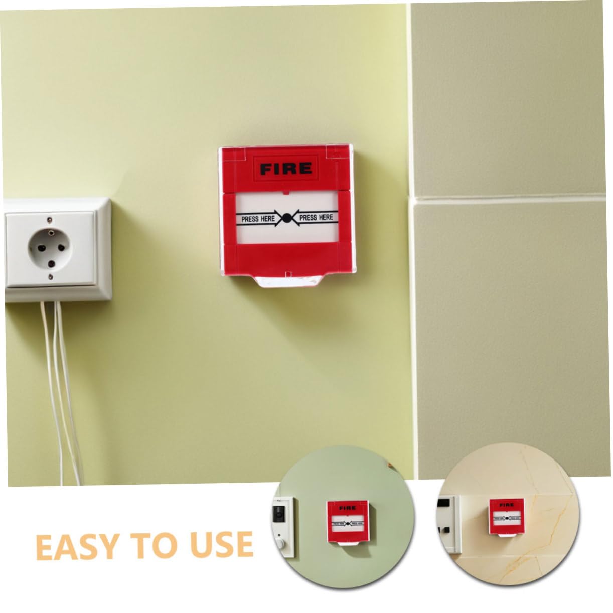 Botón de Alarma de Punto de Llamada Manual Rojo Reinicio de Emergencia, Interruptor de Reinicio de Fuego para Seguridad contra Incendios en Casa y Oficina, 2 Piezas, Uso Inmediato