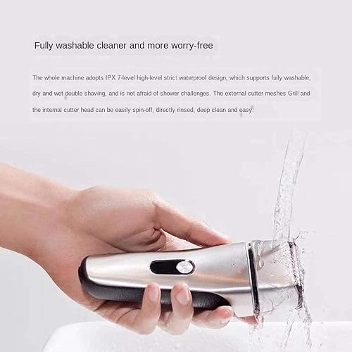 Miniatura 3 de Feilx - Afeitadora eléctrica para hombre, afeitadora eléctrica, recargable, húmeda y seca para aseo, limpieza (color plateado)