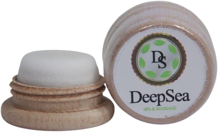 DEEP SEA Menthol Stone and Balm | 100% Natural Menthol Crystal and Essential Oils | Easy to Use Handheld All Natural Wooden Case | Travel Size | Pack of 2