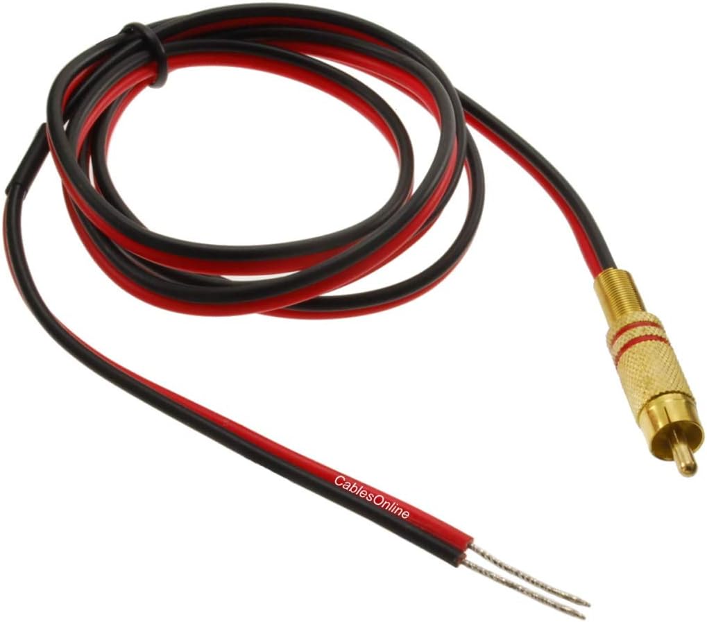 CablesOnline, 25ft 18 AWG Speaker Wire Single Cable with RCA Male Plug, AV-SK125