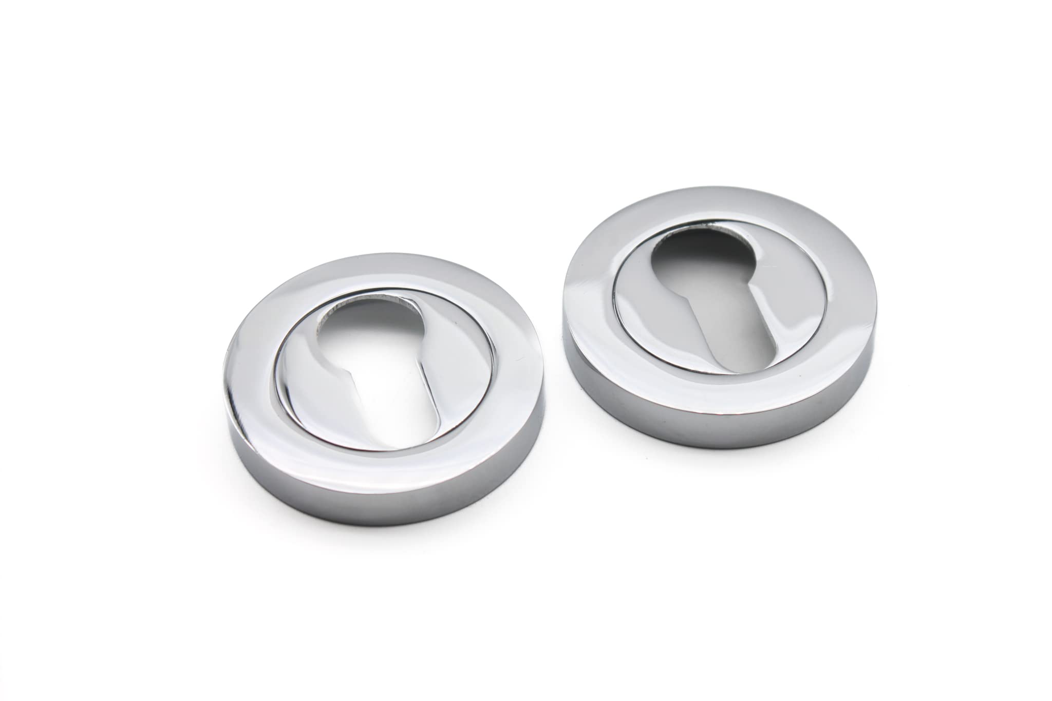 Standard Euro Profile Cylinder Hole Cover Concealed Escutcheon Lock Cover for Security and Protection Available in Multiple Finishes (Polished Chrome)
