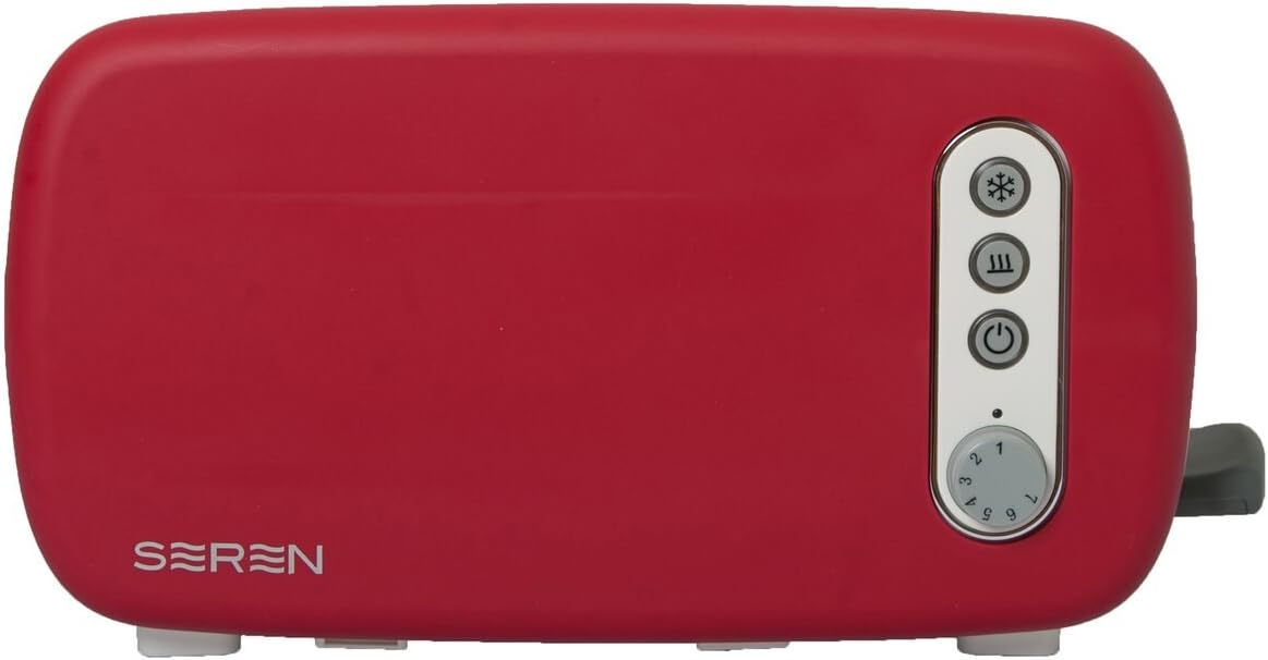 BergHOFF Seren Side Loading Toaster with Cool Touch Exterior and Removable Crumb Tray, With Red Panel use as Serving Tray