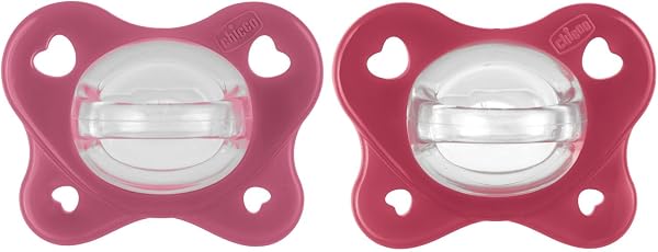 Chicco Gommotto Dual Soft, Ciuccio in Silicone 16-36 Mesi, Bicolore, Set di Gommotti con Doppia Morbidezza, Supportano la Respirazione e Favoriscono il Corretto Sviluppo della Bocca, 2 Pezzi, Bimba - 1