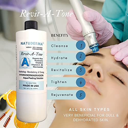 Hydrodermabrasion Solution, Aqua Peeling Serum, Solution For Wet Microdermabrasion, 3 Bottles Of 16 Oz Each, Natuderma Hydro Serum. Made In Usa #TOP2