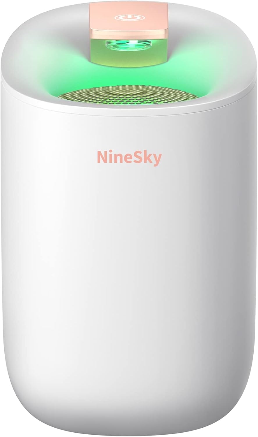 NineSky Dehumidifier, Small Dehumidifiers for Bathroom Bedroom, 2200 Cubic Feet (215 sq.ft), 20 OZ Compact Dehumidifier for Home, White