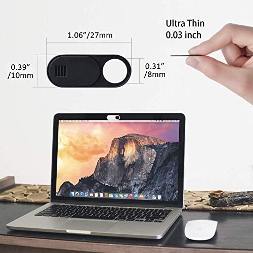 Vetoo Webcam Cover, 3-Pack Black Ultra Thin Design Web Camera Cover Slide Compatible Laptop, PC, MacBook, iMac, Computer, iPad, Pro Protect Your Privacy Security Digital Sliding Covers