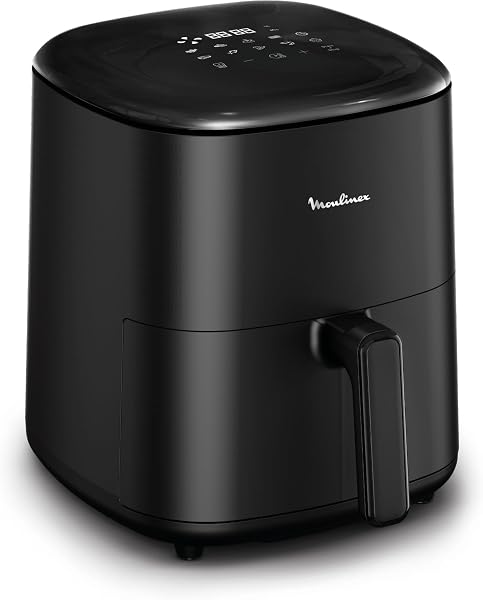 Moulinex Friteuse sans huile, Capacité XL 5L, Jusqu'à 6 personnes, 10 Programmes automatiques, Air Fryer, Ecran tactile digital, Gain de temps et d'énergie, Easy Fry Max, EZ245820 - 1