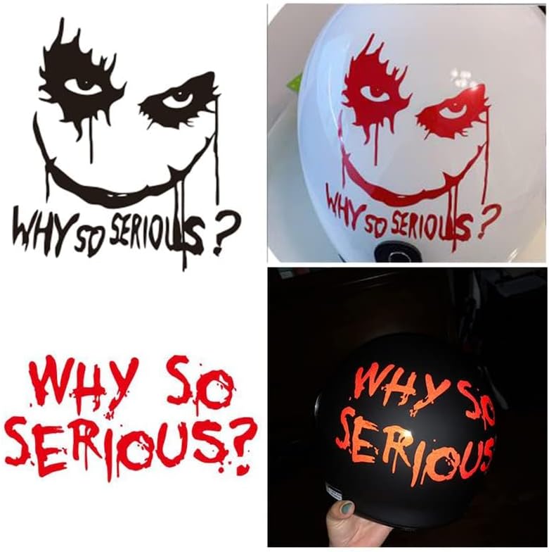 Miniatura 3 de Calcomanías de líneas de película Why So Serious Joker Calcomanías de automóvil, decoraciones de Halloween, calcomanías personalizadas para