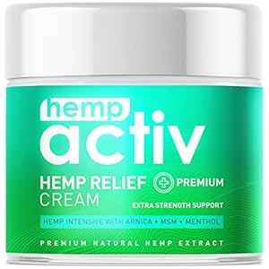HEMPACTIV Muscle Soothing Cream, Infused with Hemp, Menthol, MSM & Arnica, Soothe and Cooling for Your Back, Muscles, Neck, Shoulder, Knee – 2 Fl Oz