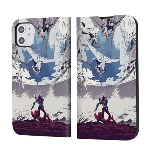 手帳型 新世紀エヴァンゲリオン スマホケース 用の IPhone 17 pro 携帯カバー アニメ EVA に適用 おしゃれ カードポケット 人気 17Air 16 15 14 対応 横置きスタンド機能 放熱性 着脱しやすい 全面保護(A05,IPhone