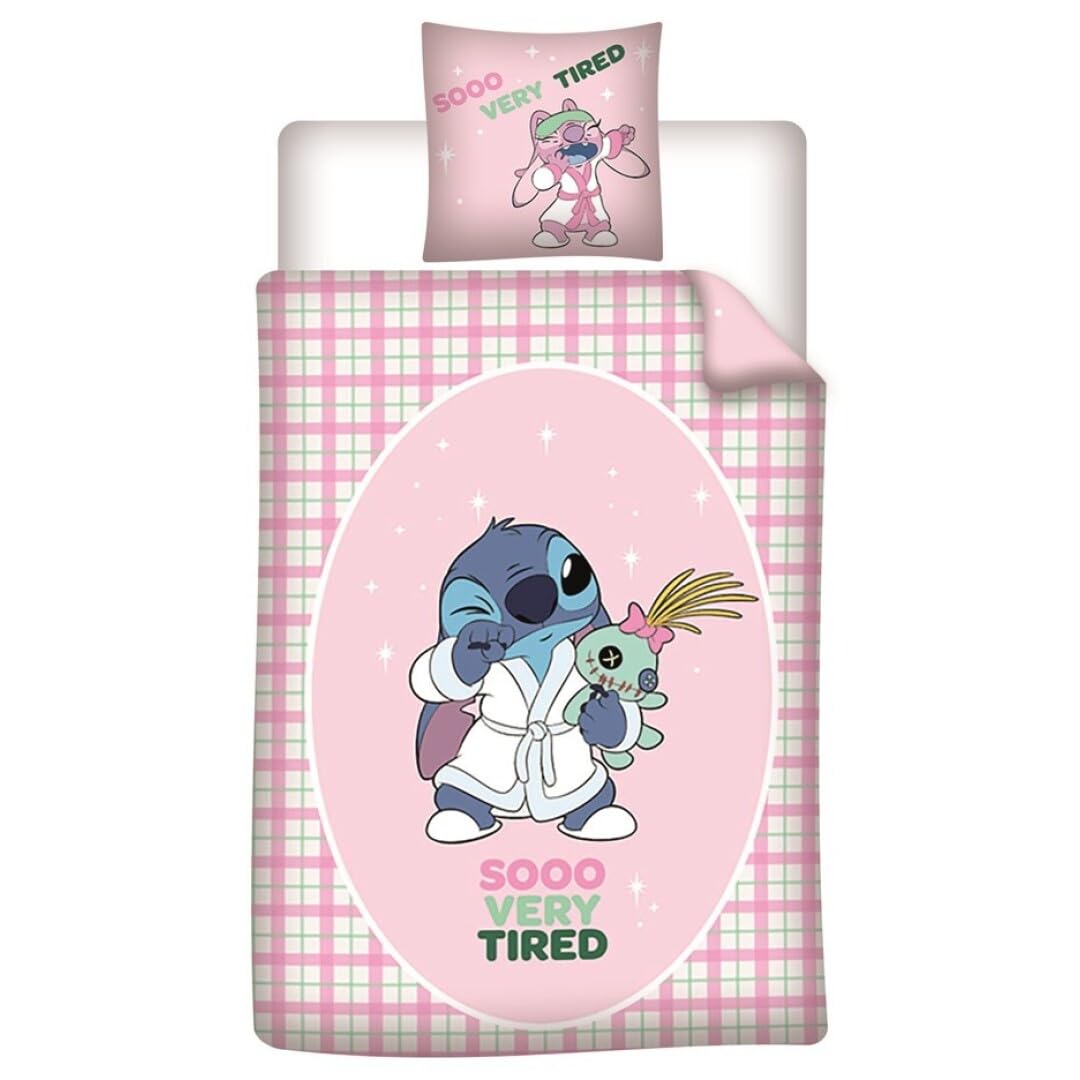 Linge de lit Stitch housse de couette 140x200 réversible taie 65x65 chambre enfant