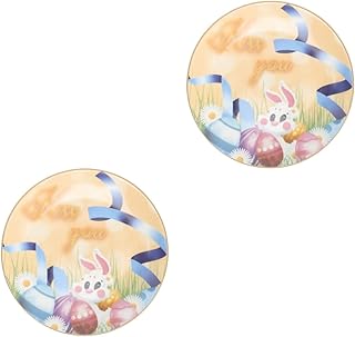 ABOOFAN 2 Pçs Bandeja De De Páscoa Pratos De Cerâmica Bandejas De Sobremesa Pratos De Jantar De Cerâmica Bandeja De Prato Cozinha Prato De Cerâmica Pequena Bandeja De Pratos De