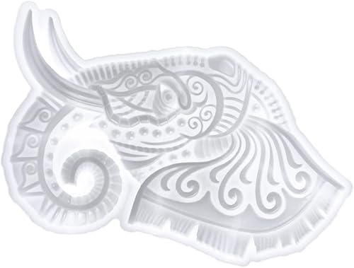 Miniatura 1 de EXCEART Plantillas de resina epoxi para manualidades Decoración Flexible Cabeza de elefante epoxi Resina de fundición de silicona epoxi Silicona