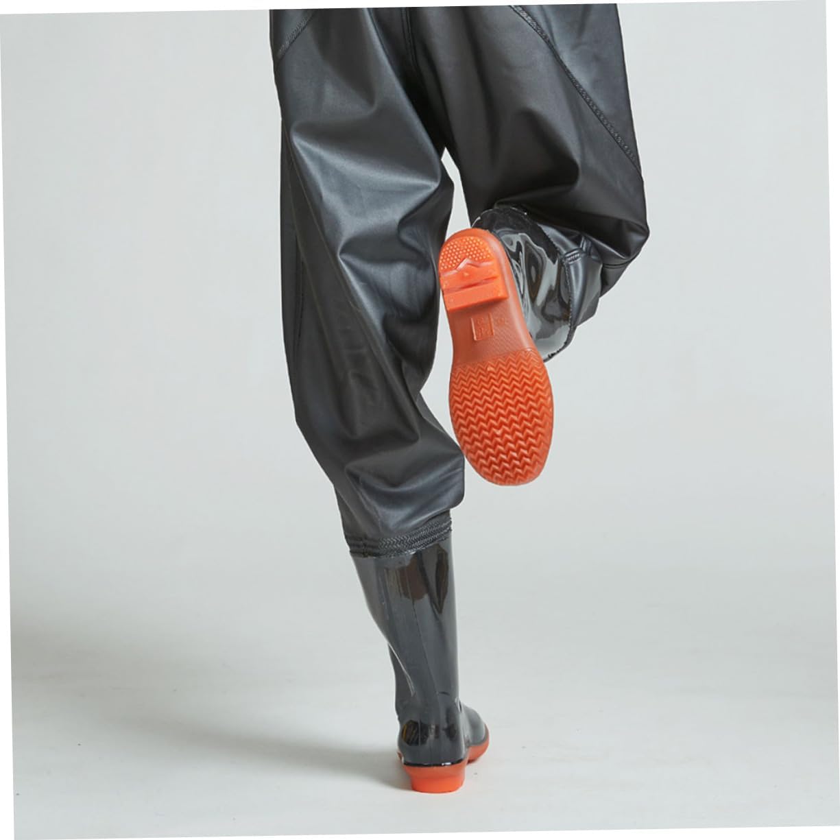Toyvian Breathable PVC Pants for Fishing Half Body Water-Resistant Fishing Pants with Thick Sole for Men Black
