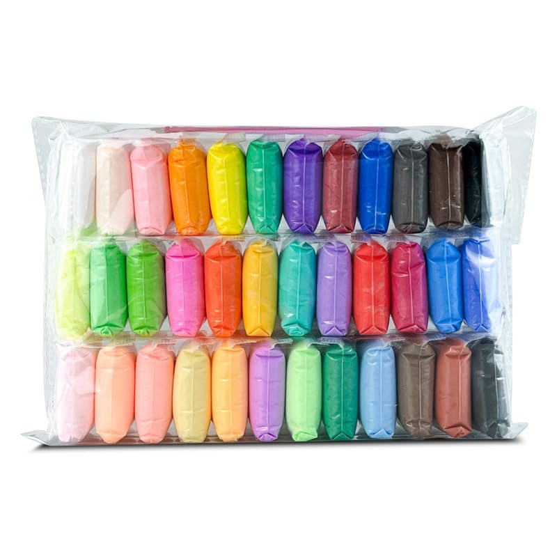 Set de plastilina, Set básico de plastilina, 72 Colores de mágica Que se Seca al Aire para niños, Regalo de Arcilla polimérica para niños y niñas de 3 a 12 años