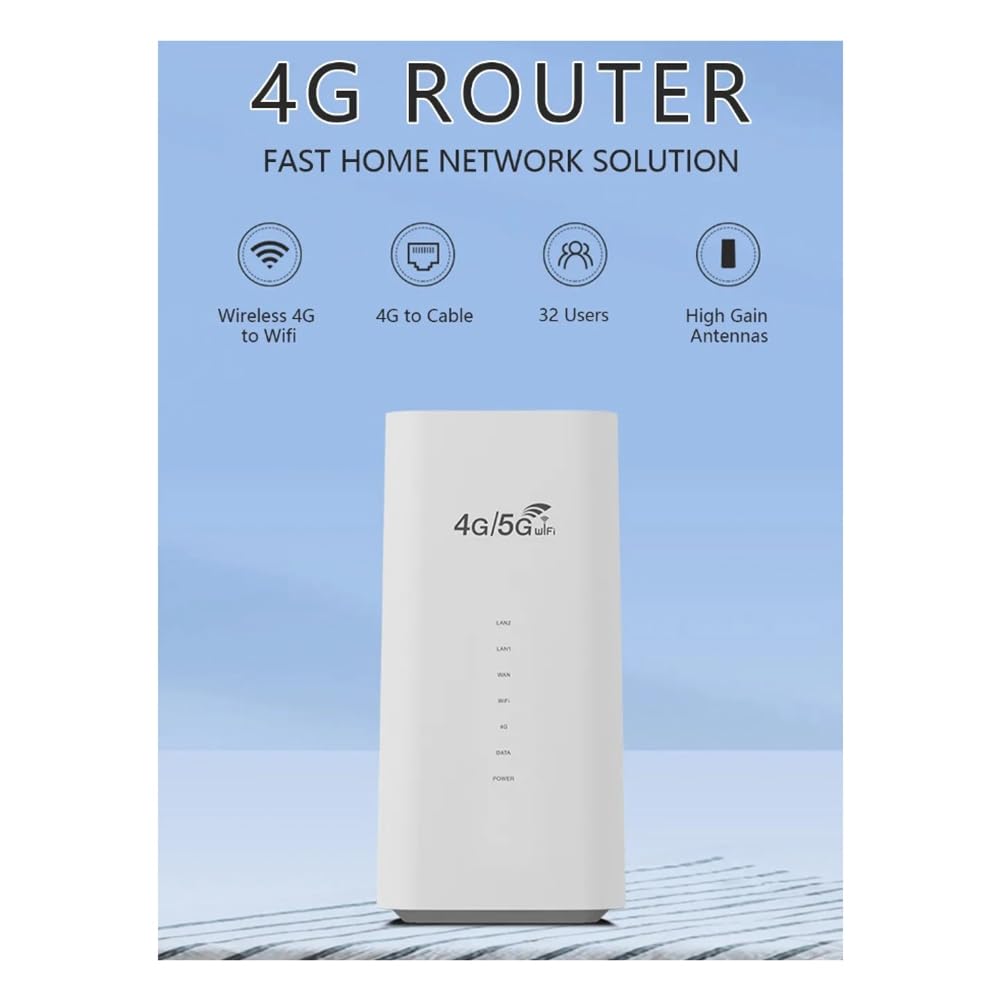 Routeur WiFi 4G LTE 300 Mbps 3LAN VPN avec Emplacement pour Carte SIM pour Modem Carte SIM 4G Routeur sans Prise UE Installation Facile Facile à Utiliser