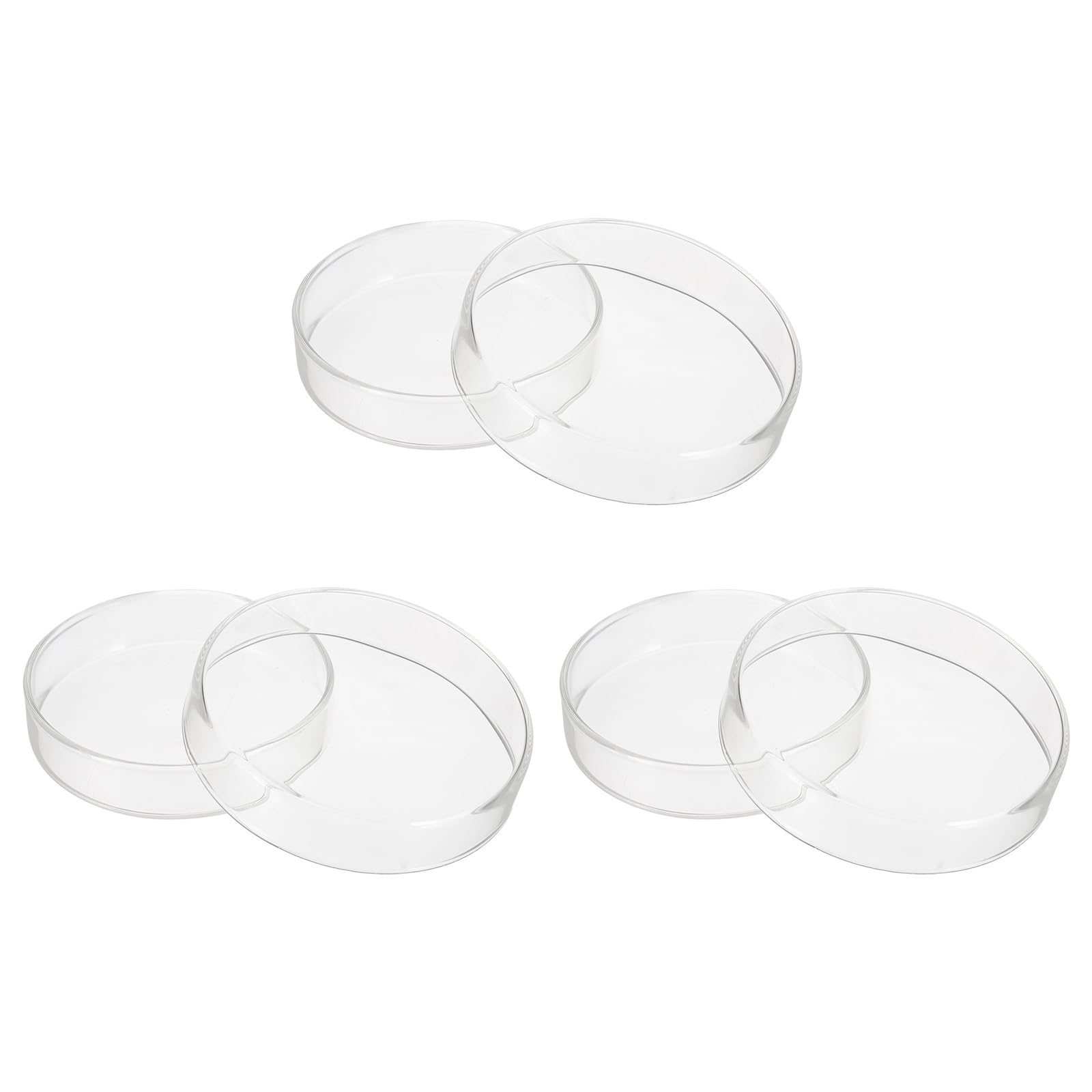 YOKIVE Plato Petri de vidrio de 90 mm con tapas, placas de Petri gruesas