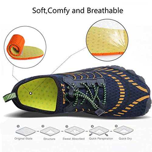 Image of MAYZERO Water Shoes Men Women Swim Surf Shoes Beach Pool Shoes Wide Toe Hiking Aqua Shoes Winter House Slippers