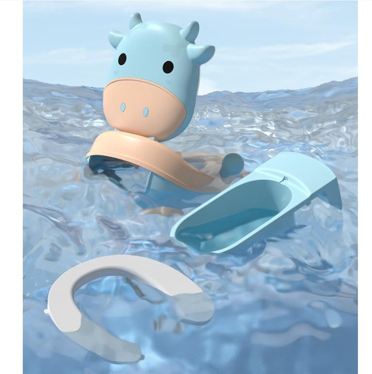 Vasino WC Vasini per bambini da 1 a 6 anni, per bambini e bambine, con dinosauro, per bambini da 1 a 6 anni, con coperchio posteriore (blu)