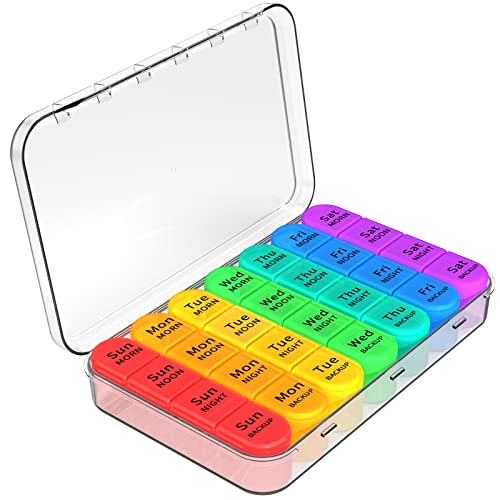 Image of Daviky Weekly Pill Organizer 4 Times a Day, Pill Box 7 Day, Medicine Organizer Portable for Travel with Removable Individual Pill Case Pill Container to Hold Daily Vitamin, Supplement and Medication