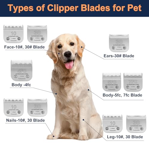 Tutuosto 10# Clipper Blades Pet Grooming Clipper Replacement Blades Detachable Blade Compatible with andis/wahl/Oster Dog Clippers - Thumbnail 5