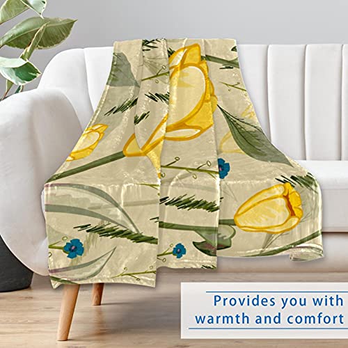 Couverture douce et chaude à motif tulipes isolation thermique optimale