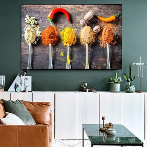 Toile épices et poivre KEBIA 35x50 cm décoration murale de cuisine sans cadre