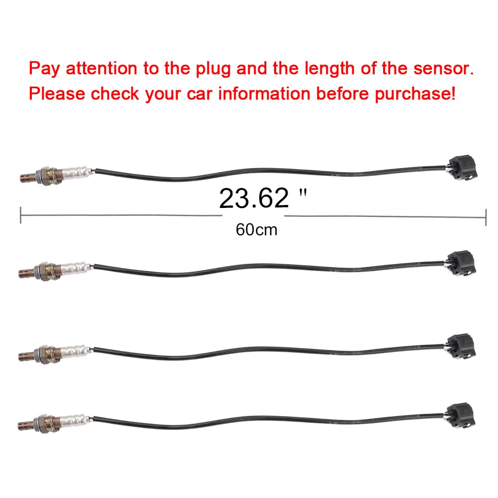 JDMON 4PCS O2 Oxygen Sensor Upstream Downstream Replacement for Jeep Wrangler, 2001-2005 Dodge Dakota, Ram 1500, 2500, 3500 Compatible with 2344587, 5S7084, SG1849,56028994AB