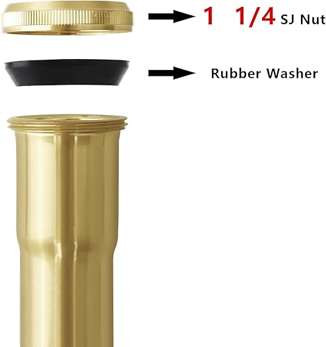 Miniatura 2 de Tubo de extensión de junta deslizante de latón, 1-14 pulgadas de diámetro exterior (1.260 in) x 12 pulgadas, tubo de extensión de trampa en P con