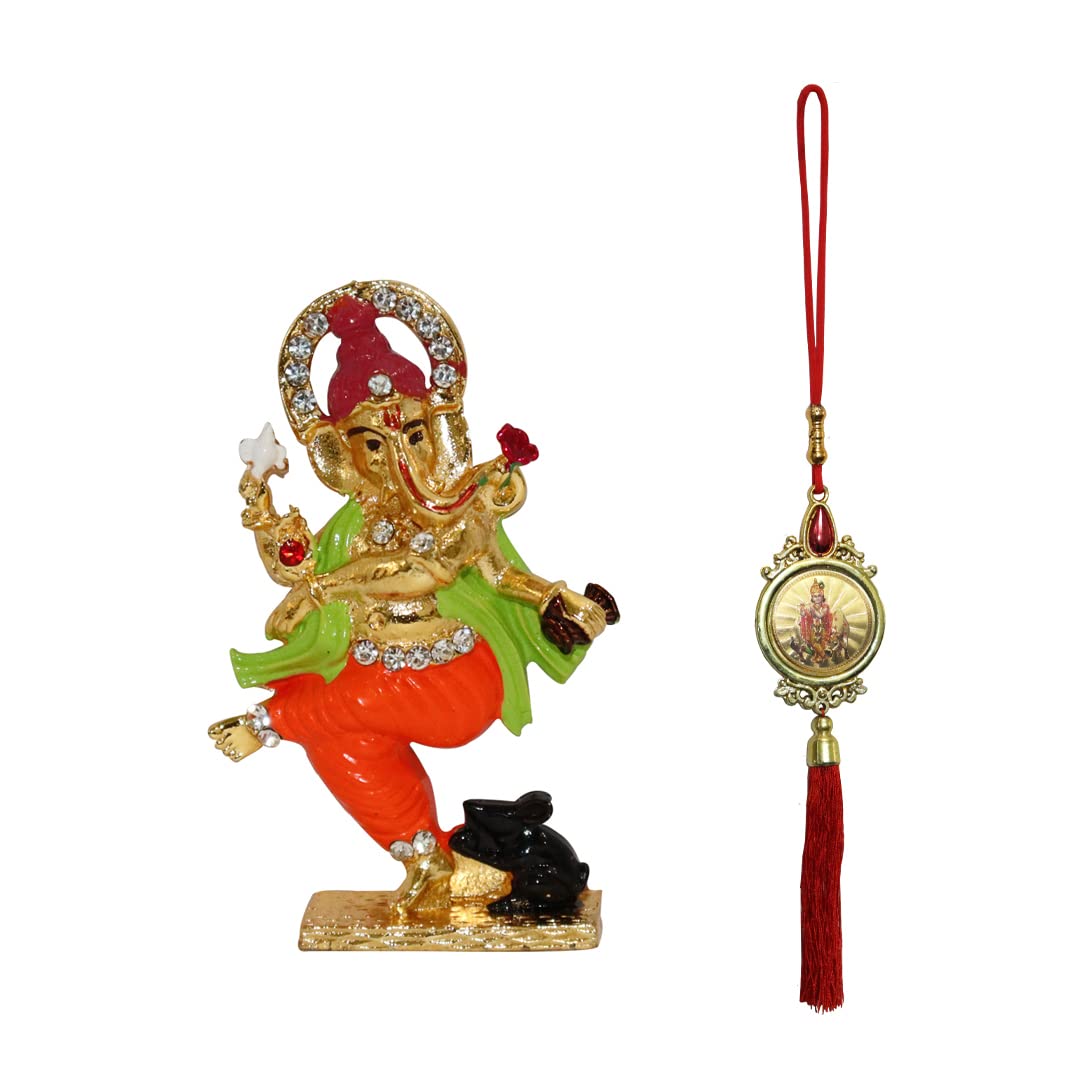BRACOP Lord Ganesh Statues Indan Figurine Mini Indian Elephant God Statue Resin Sculpture Ganesh Figurine Handmade Elephant Ornaments Home Office Car Decoration Hindu Diwali Gifts