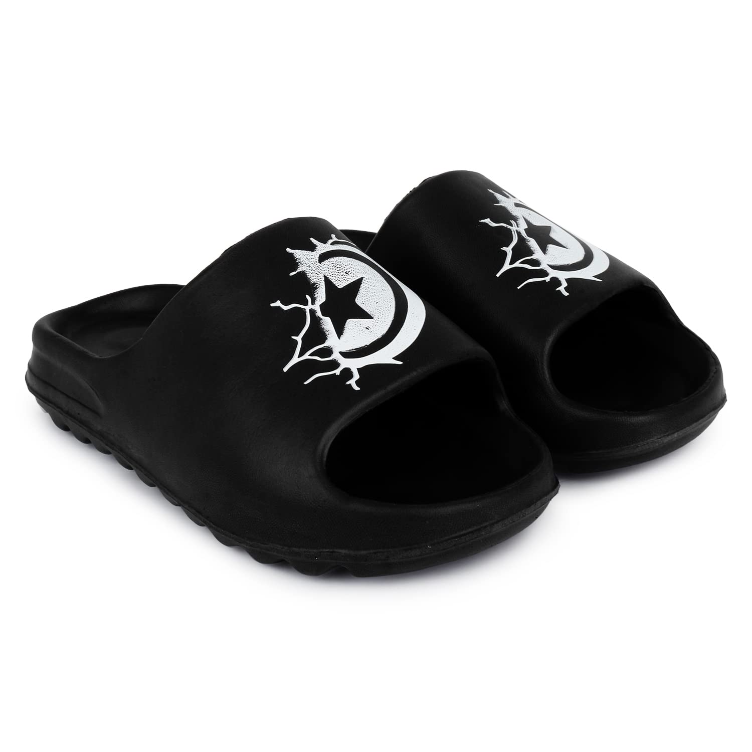 Pampy Angel Zig Zag Cut Star Mens Flip Flops Slides Back Open Household Comfortable Slippers Black,9 (UK/India) (B0BG17WQV1) Amazon Price History, Amazon Price Tracker