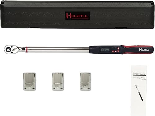 Miniatura 9 de llave dinamométrica-WEP4-340CN,Precisión precalibrada de 12.5 a 250.7 ft-lbs rango de par con ±1% de precisión, pantalla LCD fácil de leer con