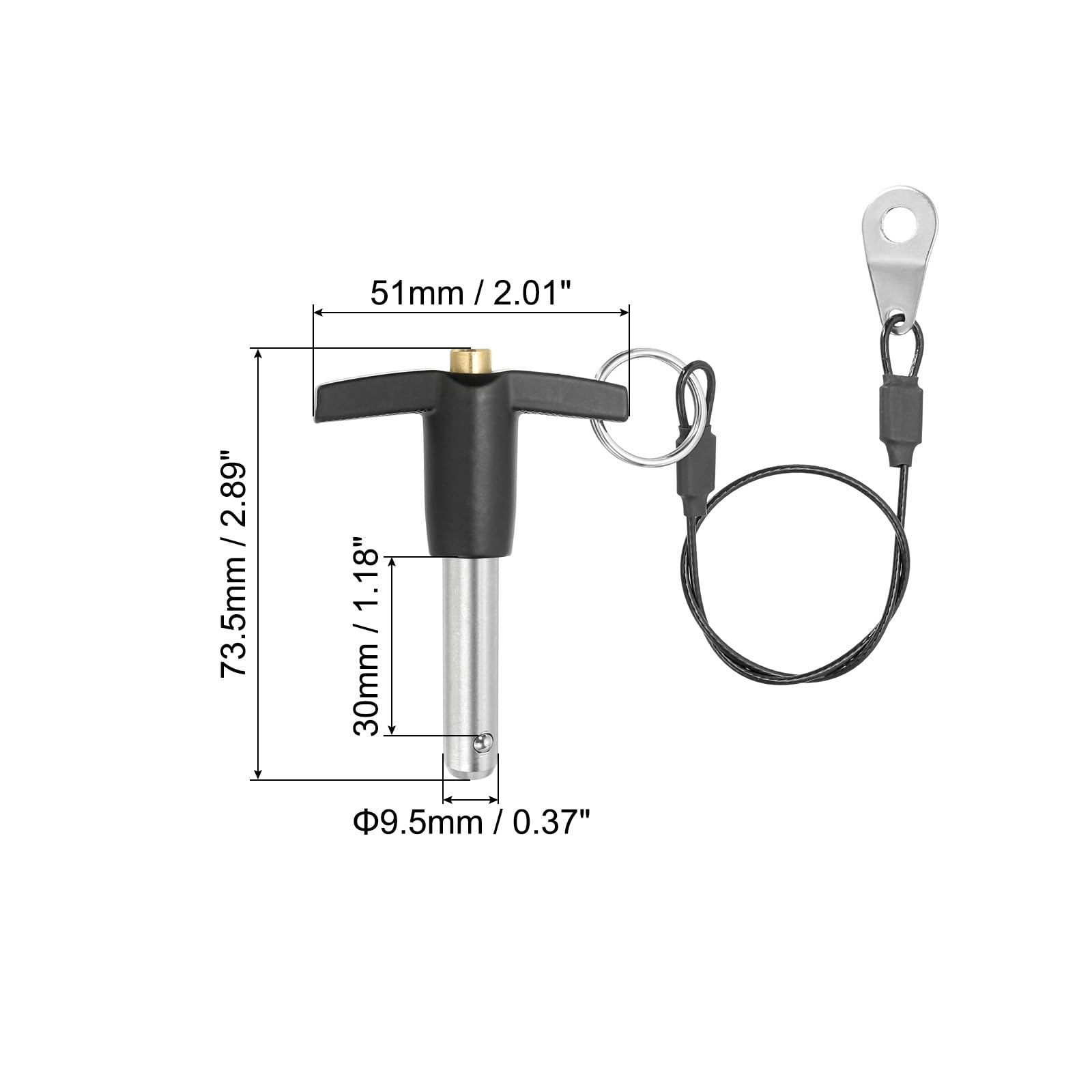 PATIKIL T Handle Lock Pins 3/8 x 1.18" (9.5 x 30mm) - Image 2