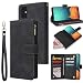 Produktbild HATA Samsung A51 Hülle,A51 Leder Flip Schutzhülle mit Kartenfächer Standfunktion Reißverschluss Bargeld Brieftasche Magnet Wallet Tasche Handyhülle für Samsung A51 (A51, Black)