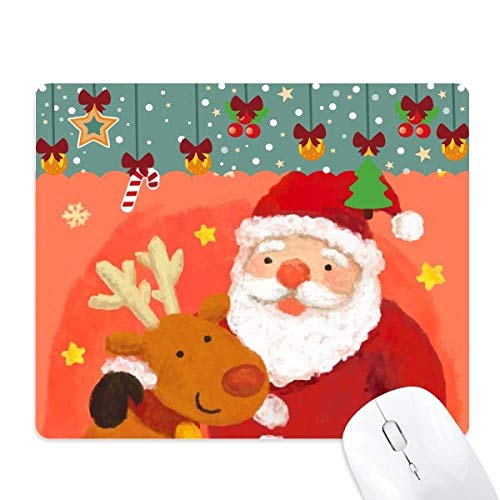 Tapis de souris Noël Père Noël et flocon de neige grand format pour bureau