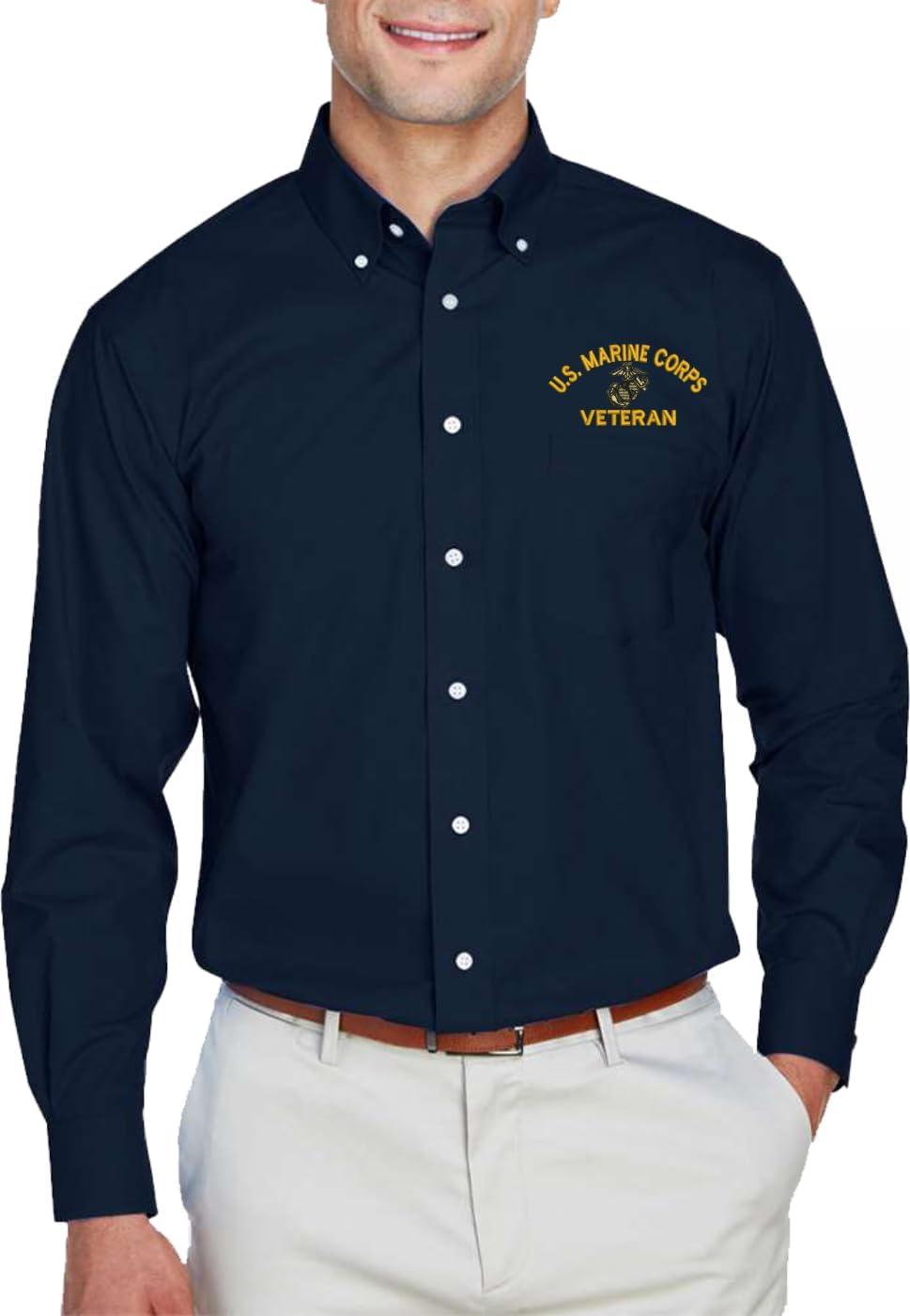 MilitaryBest U.S. Marine Corps Veteran Dress Shirt, Embroidered