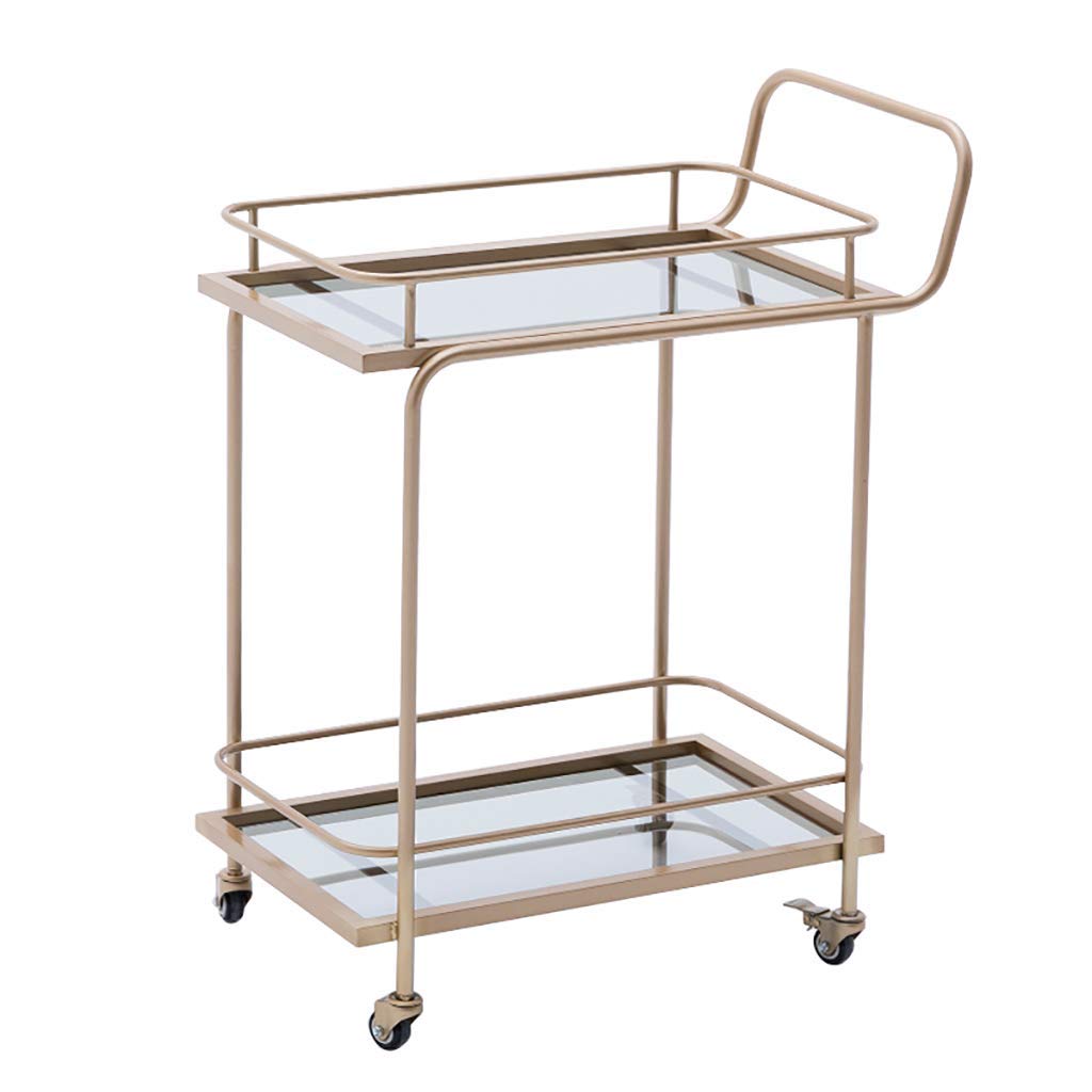 Carrito de comedor de vidrio y hierro forjado exclusivo para hoteles de lujo