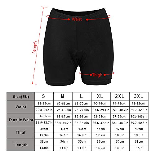 Shorts de ciclismo, Andoer Calça calça de bicicleta acolchoada 3D para ciclismo masculino com gel ca