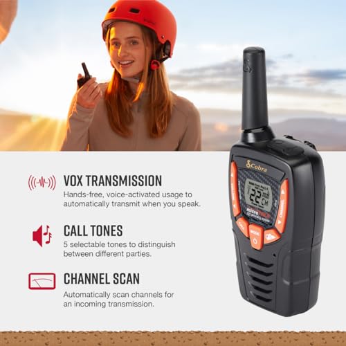 Image of Cobra ACXT390 Walkie Talkies, Rechargeable, Lightweight, 22 Channels