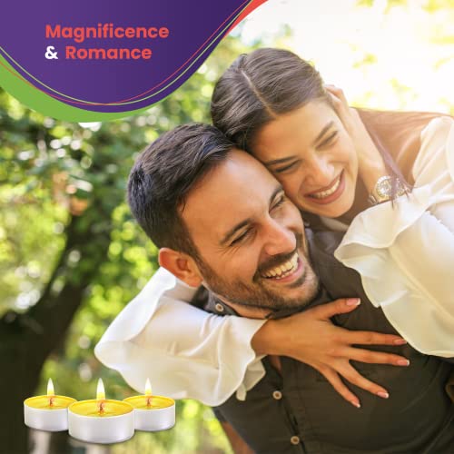 Yellow Candles Tea Lights - 30 Pack - Tea Lights With 3-4 Hour Burn Time - Tea Candles -Tealight Candles For Holiday, Wedding And Home #TOP6