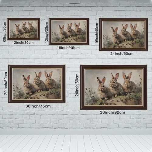 Impression sur toile lapin de Pâques rétro déco 20x30 cm - 2