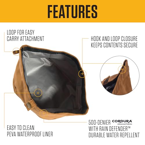 Carhartt Nylon Ente Reise Hundenapf, Packbarer Hundenapf für Futter und Wasser, Carhartt Braun, 10 Tassen Kapazität