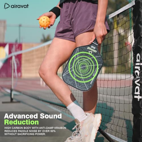 Image of Airavat SYLNT 7415 India's 1st Noiseless Pickleball Paddle Designed Using eTPU Technology and CLD (Constrained Layer Damping) Principle for Industry-Leading Sound dampening - Orange