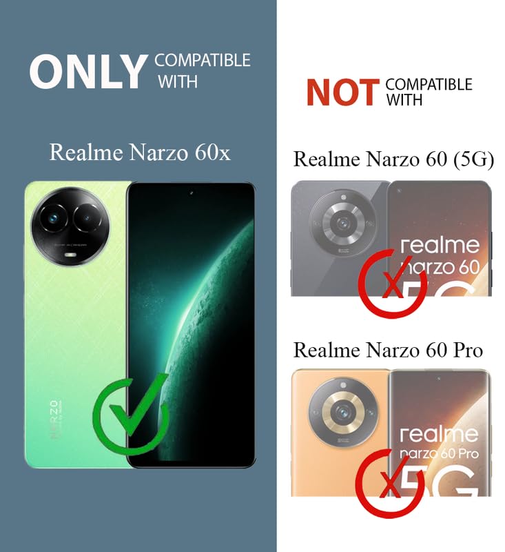 Image of Jkobi Back Cover Case for Realme Narzo 60x (Lightweight Hybrid Shockproof Polycarbonate| Slim Black)
