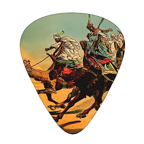 キャメルレーシングイラスト ギターピック Guitar Pick 12枚セット ティアドロップ型 エレキギター/アコースティックギター/クラシックギター/ベース等の練習に最適な12枚セット