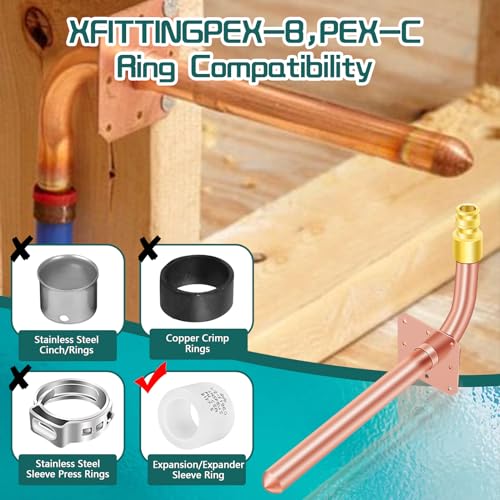 Image of Boltigen 5PCS PEX Expansion, Cooper 1 /2 inch Pex Copper Stub Out With Wall Flange, F1960 (3 1 /2 inch x 6 inch Length)
