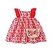 Baby Mädchen Kleidung Kleinkind Schöne Sommer Ärmellos Schleife Prinzessin Tütü Kleid A Linien Schaukel Sommerkleid+Stroh Tasche 1. Geburtstag Babykleidung Festliches Taufkleid Rot Blume 6–12 Monate