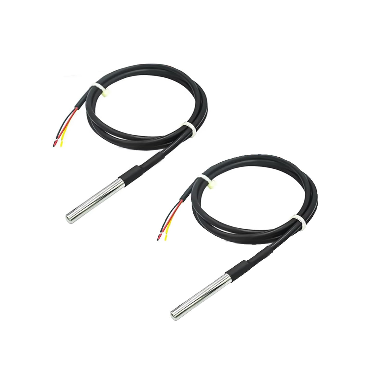 Sensor de sonda de temperatura DS18B20 1/2 piezas 1M/2M/3M impermeable DS 18b20 paquete de acero inoxidable 18B20 100 cm/200 cm/300 cm (1 metro, 2 unidades)