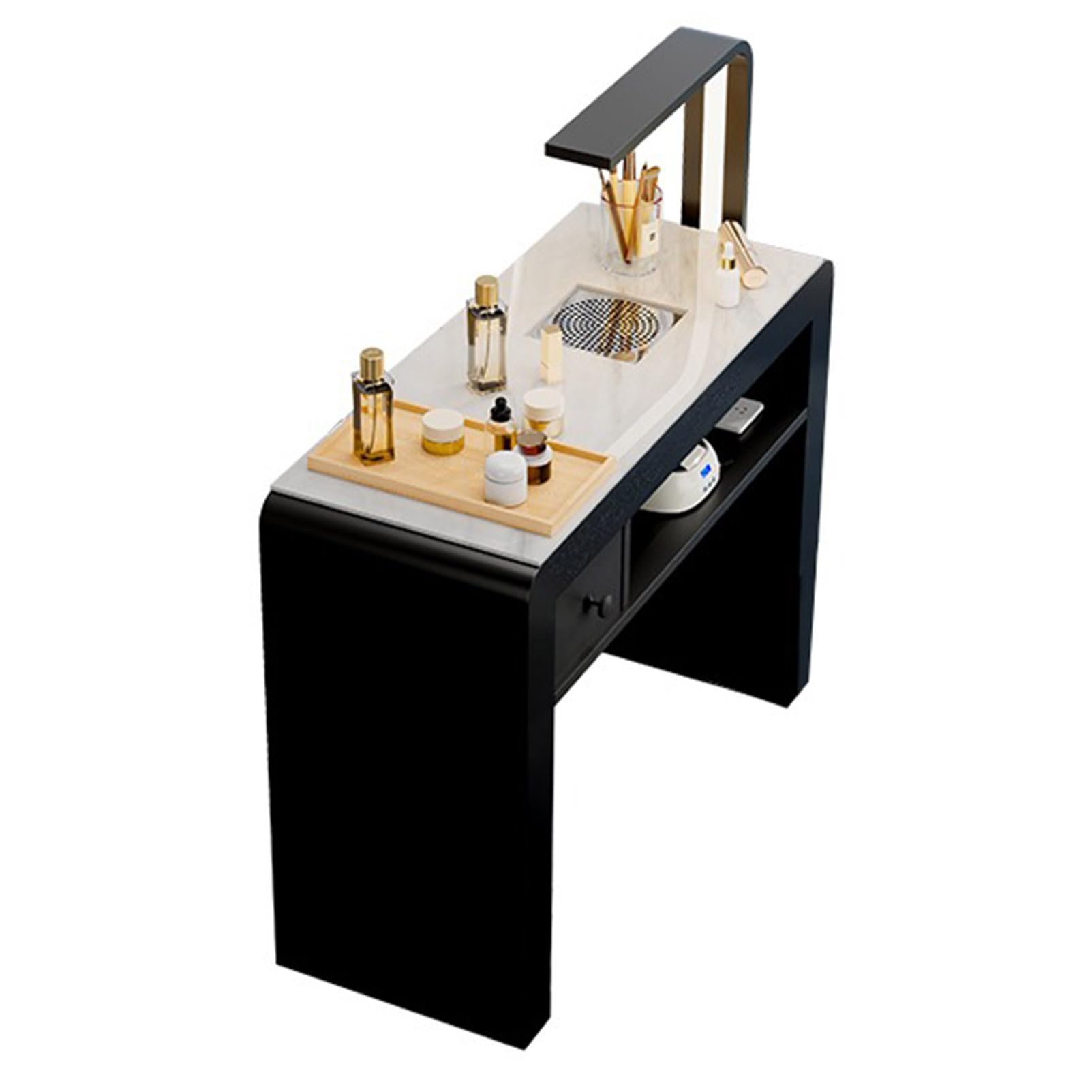 Tavolo manicure moderno, stazione tavolo unghie cassettiera mobile con aspiratore elettrico per polvere,Scrivania per onicotecnica Postazione di lavoro per nail art per salone di bellezza e spa